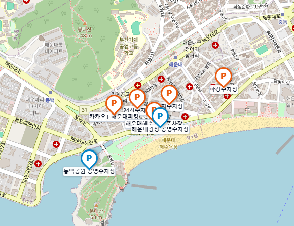 해운대 해수욕장 주차장